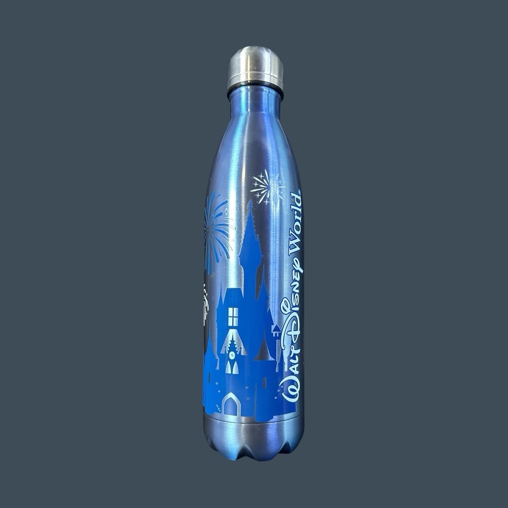Disney Store Walt Disney World Stainless Steel Water Bottle Castle W/ Fireworks